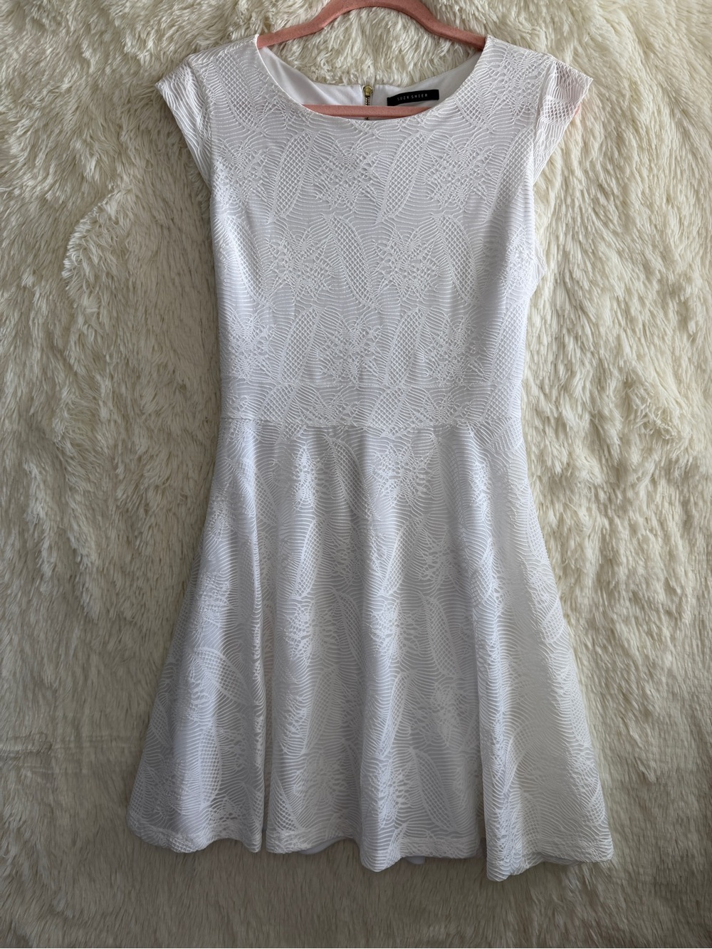 Suzy Shier Womens Skater Dress Size L White Old Money Coquette Preppy Classic